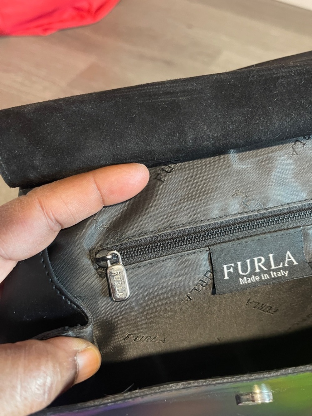 Furla Black Leather Flap Backpack with Top Handle Have Small Damage - Picture 8 of 11